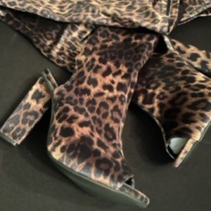GORGEOUS Stretch Velvet Animal Print Thigh Boot!!